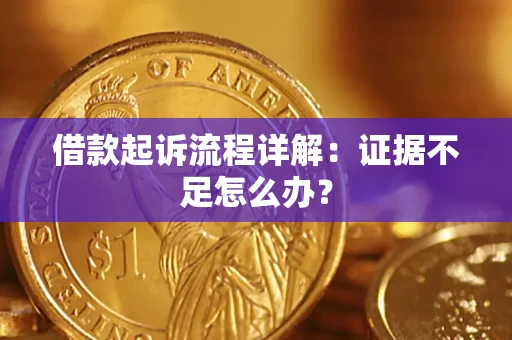 武汉借款起诉流程详解：证据不足怎么办？