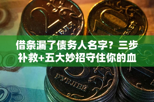 武汉借条漏了债务人名字？三步补救+五大妙招守住你的血汗钱